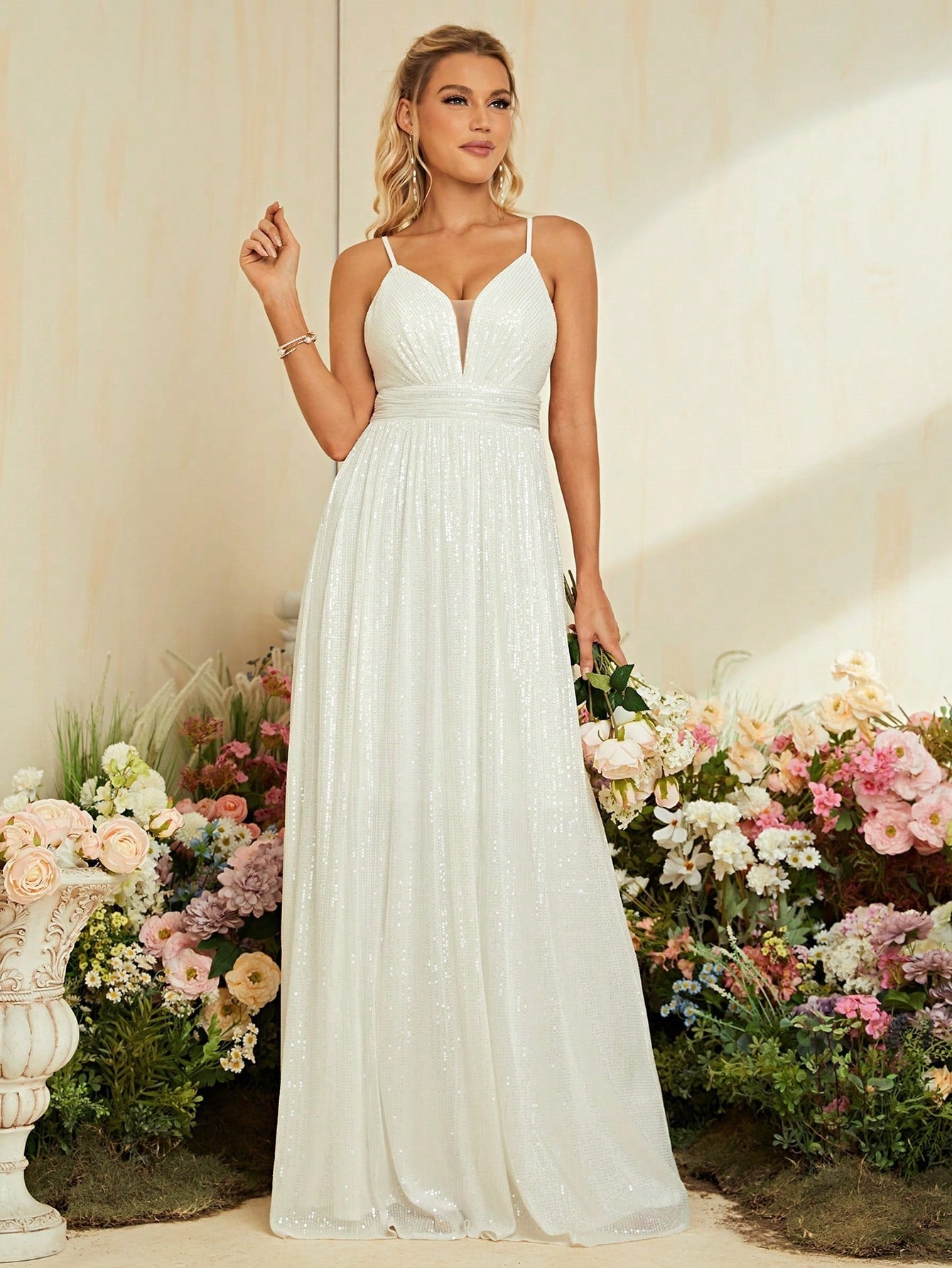 Suspender Ball Wedding Dress