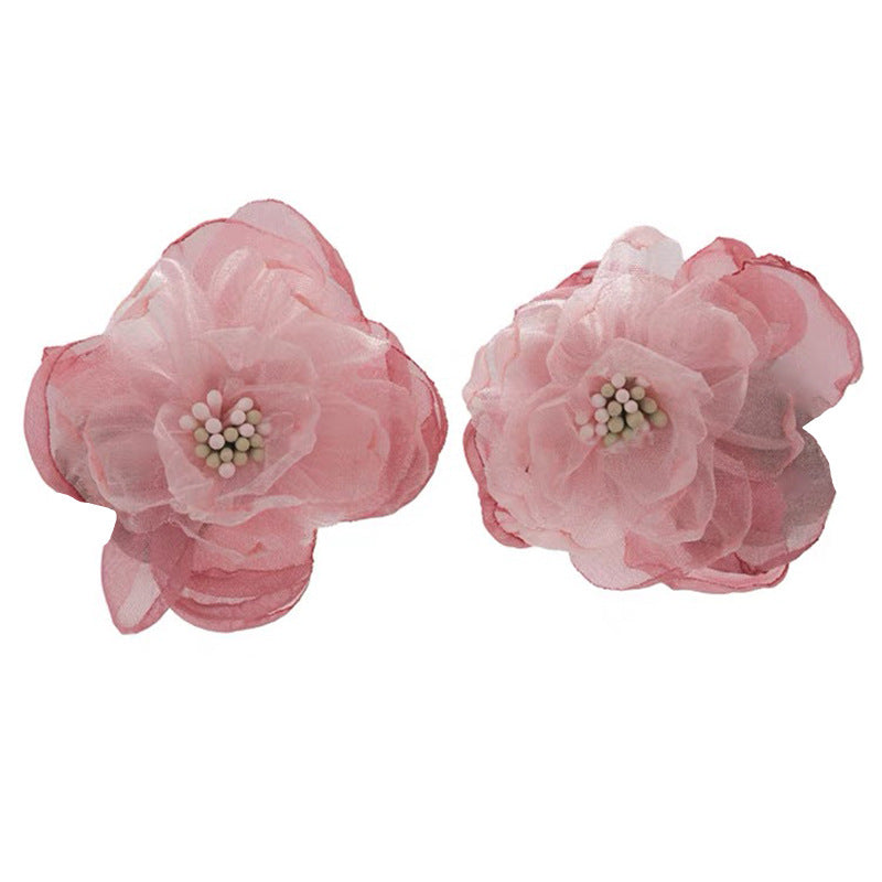 Dopamine Lace Flower Light Luxury High-grade Chiffon Suitable Ear Clip