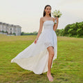 Tube Top Ruffled Vacation Wedding Dress