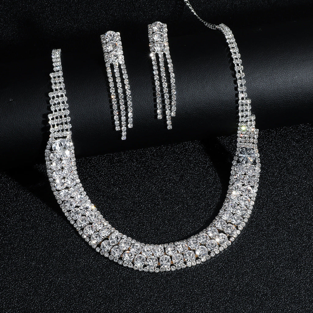 Luxury Super Flash Rhinestone Suite Bridal Jewelry Set