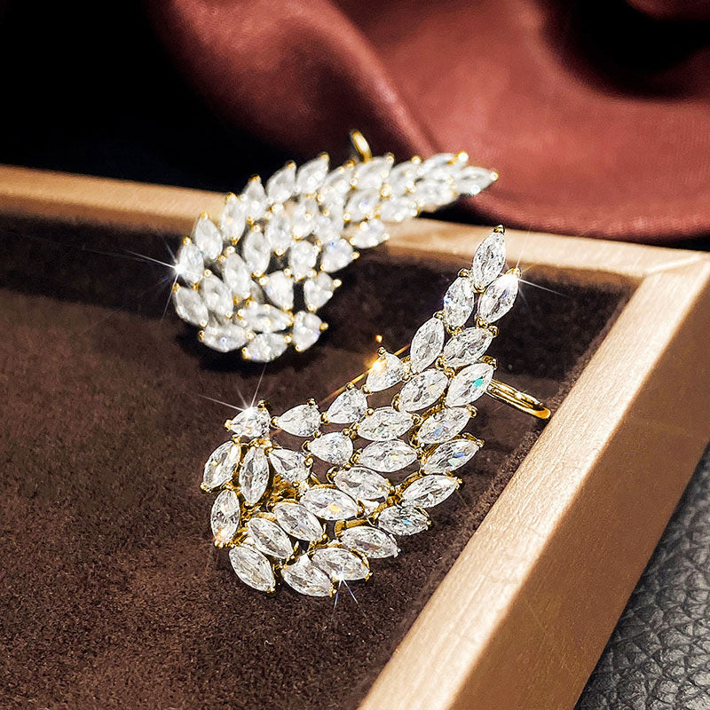 Shi Bright Full-jeweled Korean Angel Wings Ear Clip