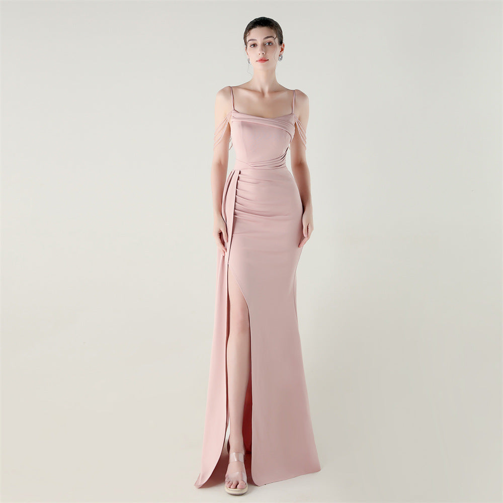 Beaded Chain Bandeau Fishtail Dress