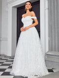 Sweetheart Off-Shoulder Light Wedding Dress