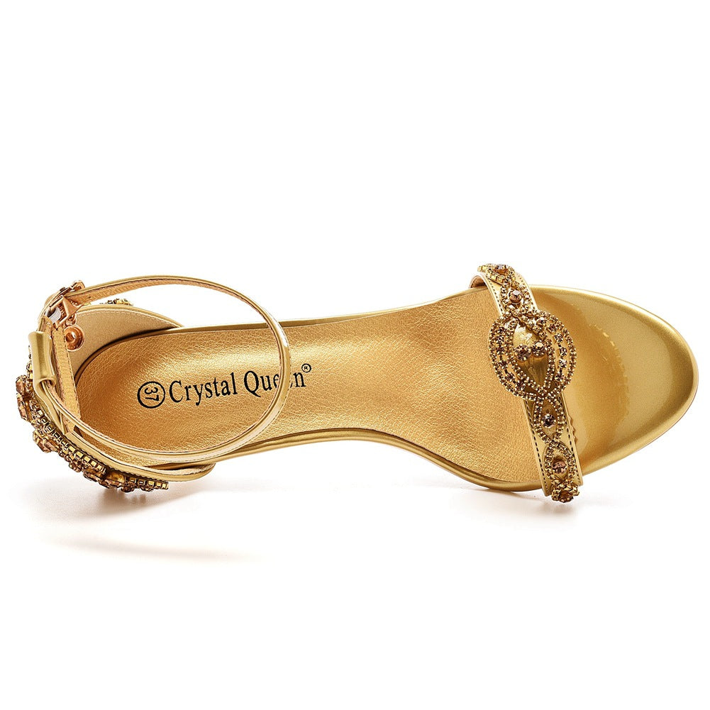 New Wedding Shoe Buckle with Pearl Sandals for Women's Sexy Open toed Party Nachtclub Stripping Shoes Steel Pipe Dance Shoes