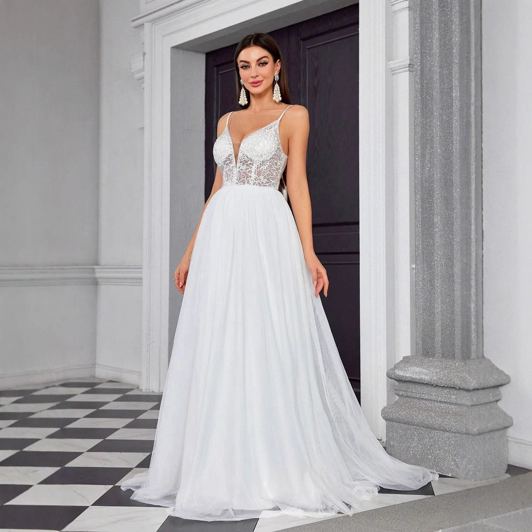 Suspender Tube Top Light Wedding Dress