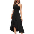 2025 European and American New Style Neck-hanging Cocktail Party Ladies Dress Ball Formal Wedding Bridesmaid Ruffled dress
