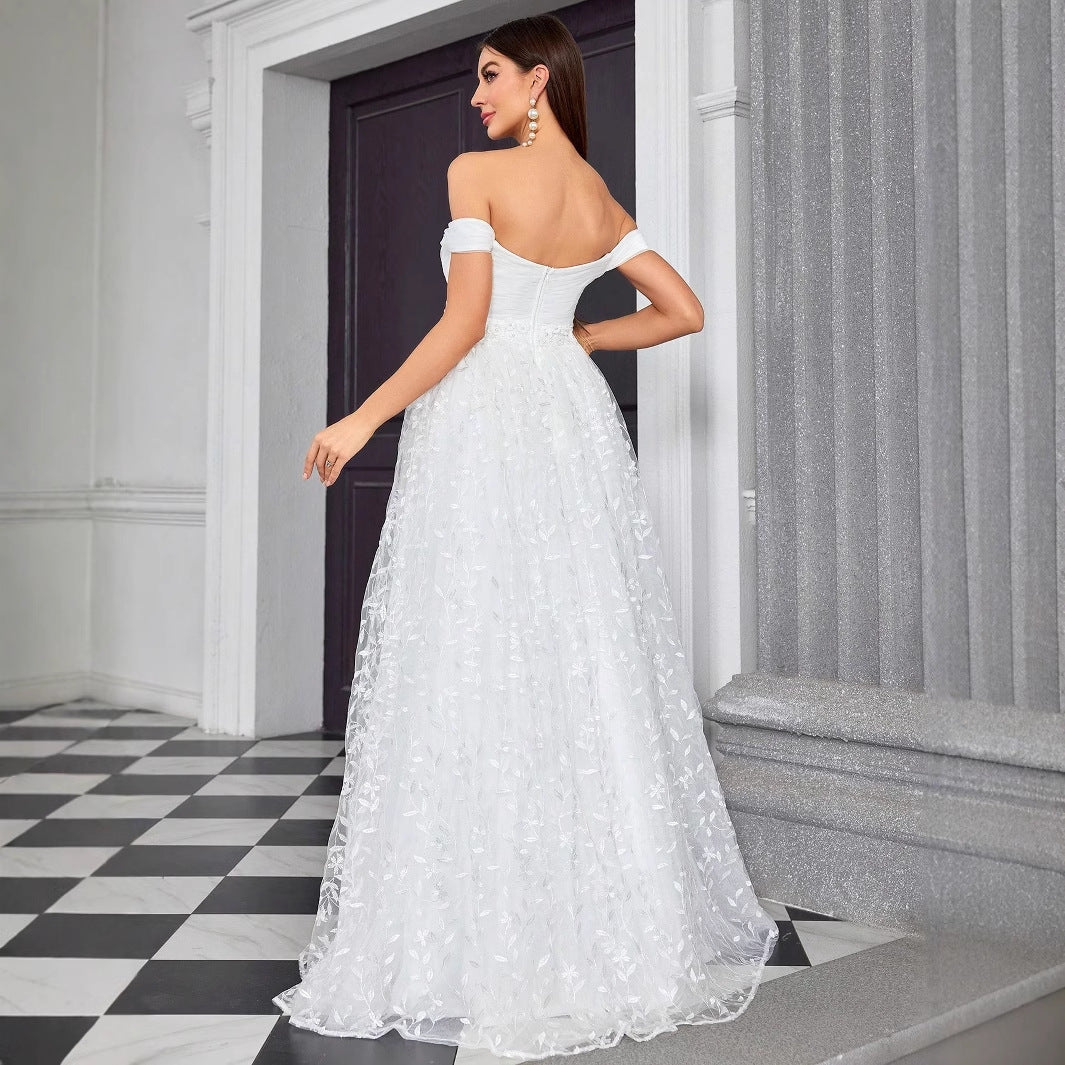 Sweetheart Off-Shoulder Light Wedding Dress