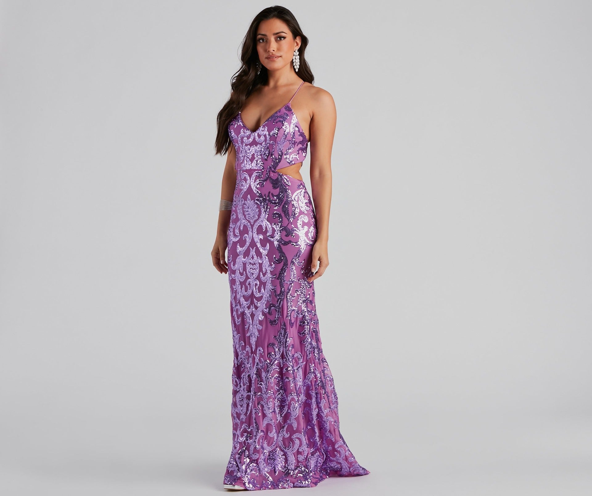 Sequin Backless Bridesmaid Dress