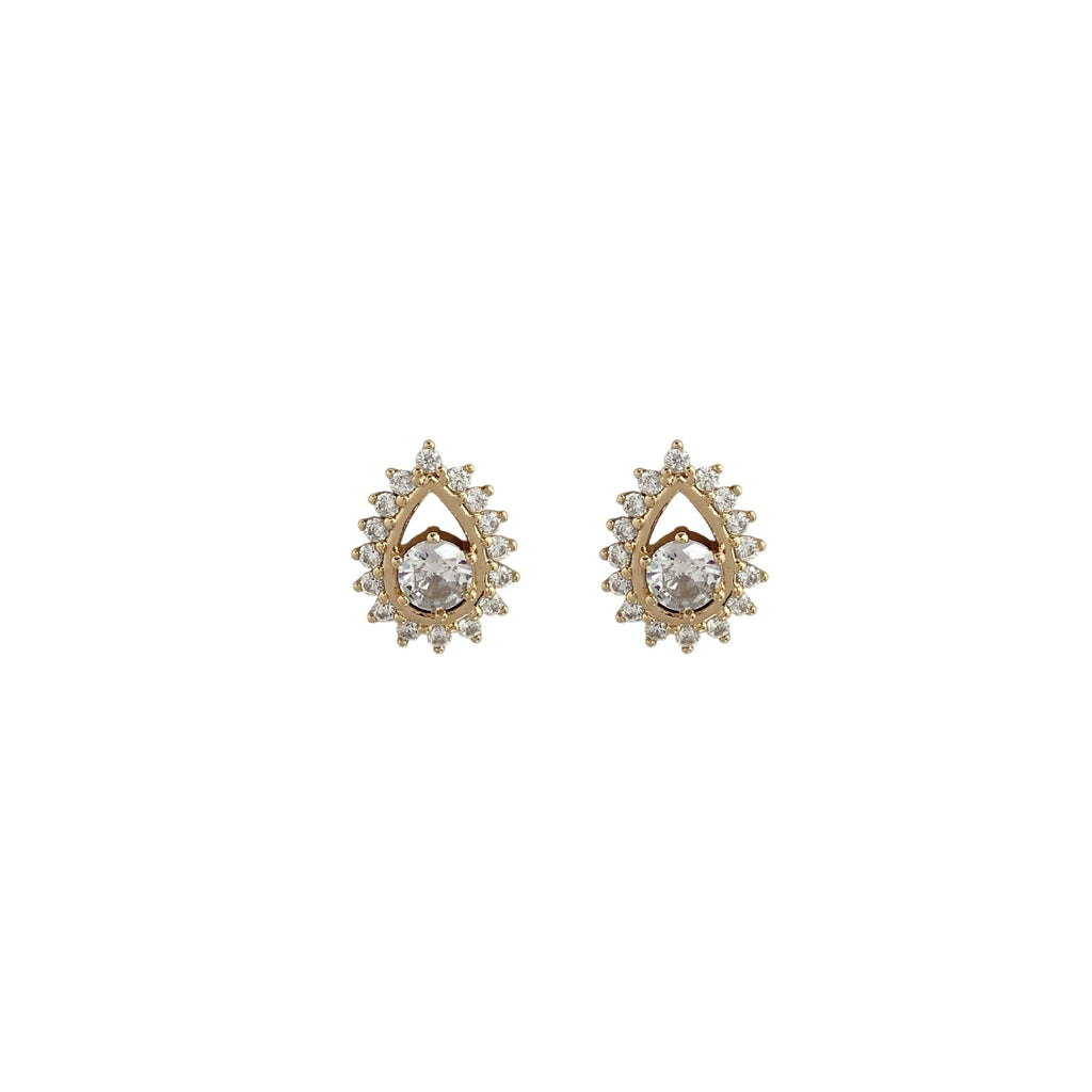 Everyday Joker Water Drop Micro Inlaid Zircon Champagne Light Luxury Ear Clip