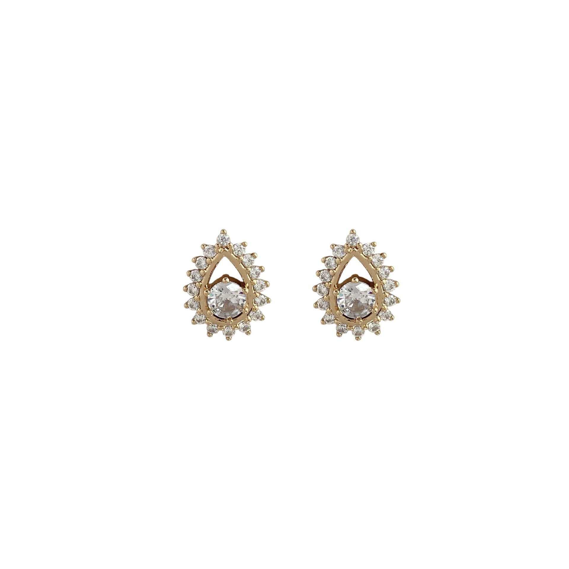 Everyday Joker Water Drop Micro Inlaid Zircon Champagne Light Luxury Ear Clip