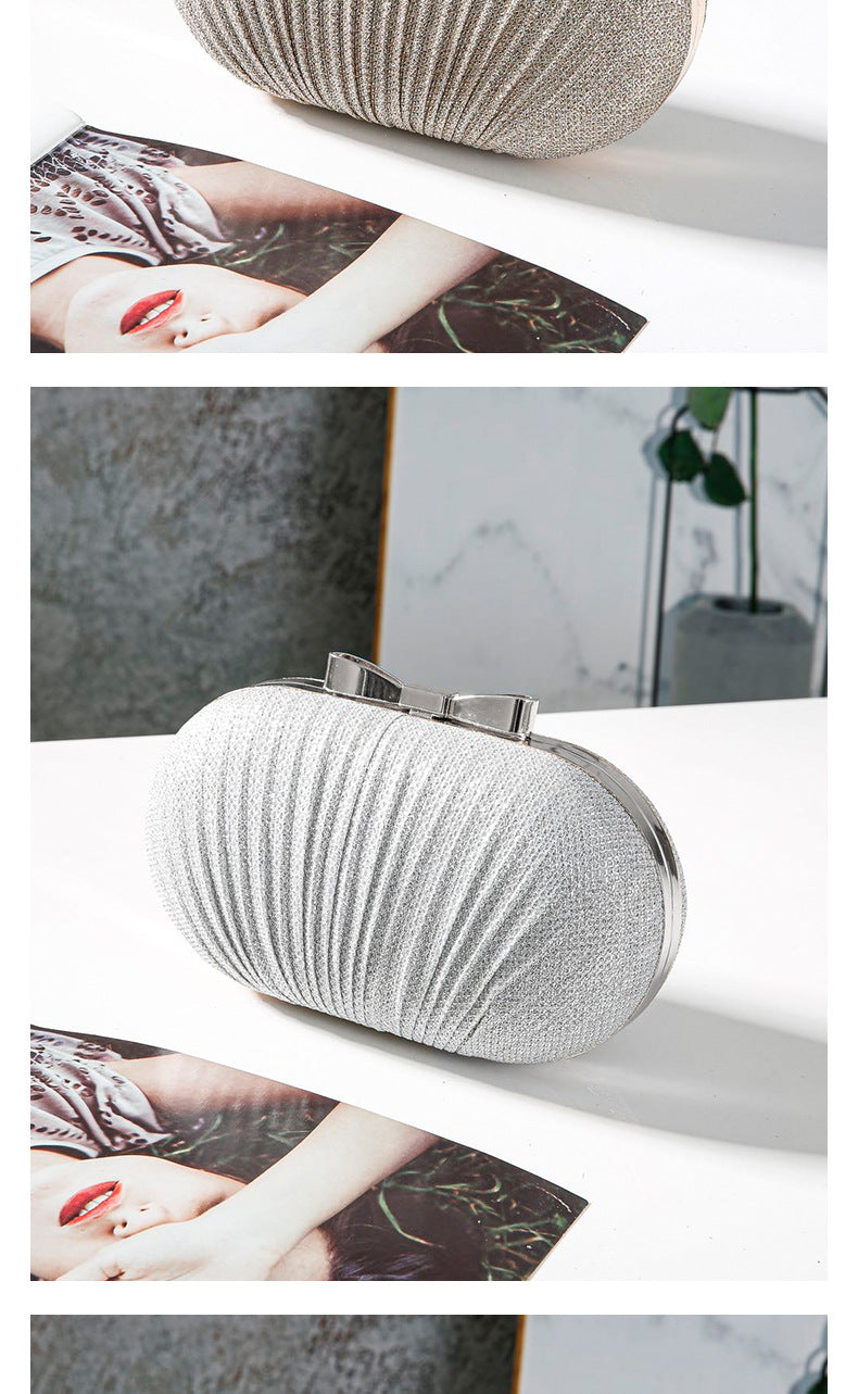 Wedding Bridal Clutch Handbag Rhinestones Clutch Elegant Egg Shoulder Bags Shape Banquet Clutch Purse For Party Girl Women