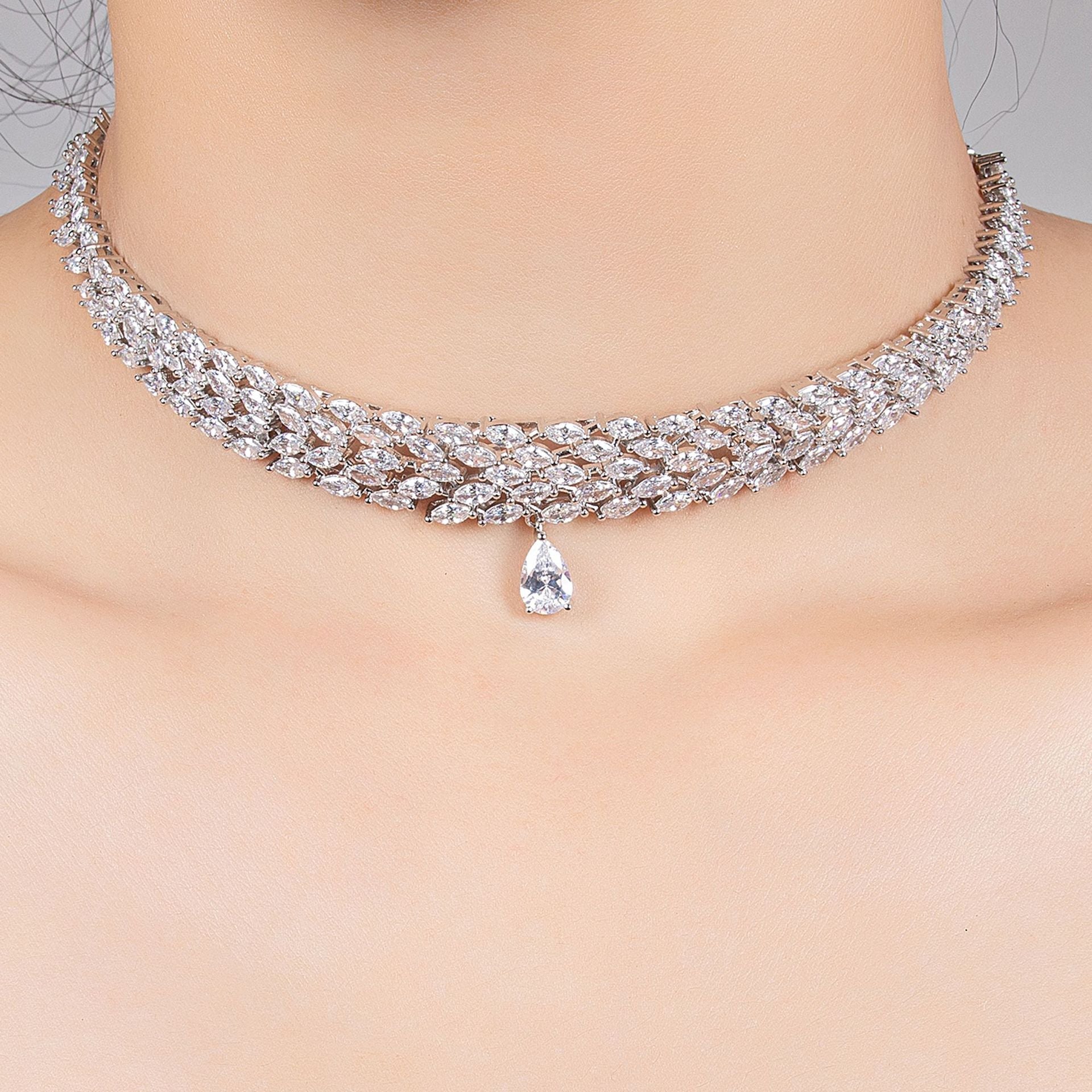 Pretty Beauty Zircon Bridal Christmas Wedding Jewelry Set