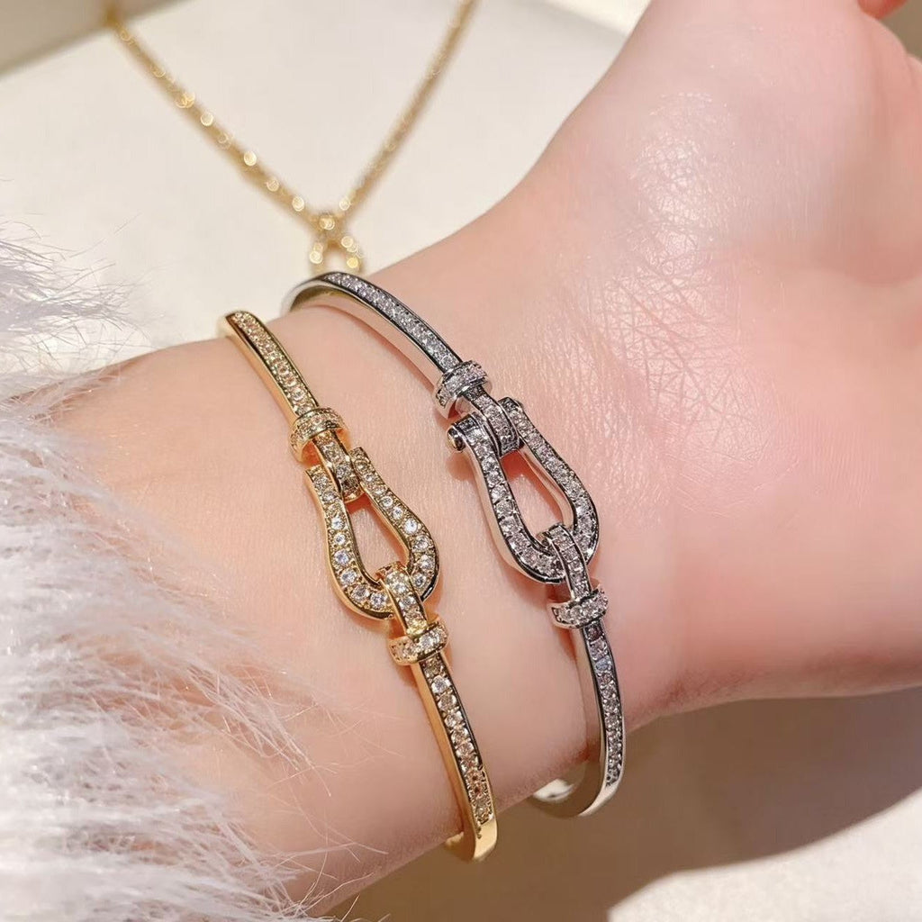 Vachette Clasp Full Diamond Gold Plated Temperament Bracelets