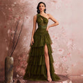 Tiered One-Shoulder Bridesmaid Dress