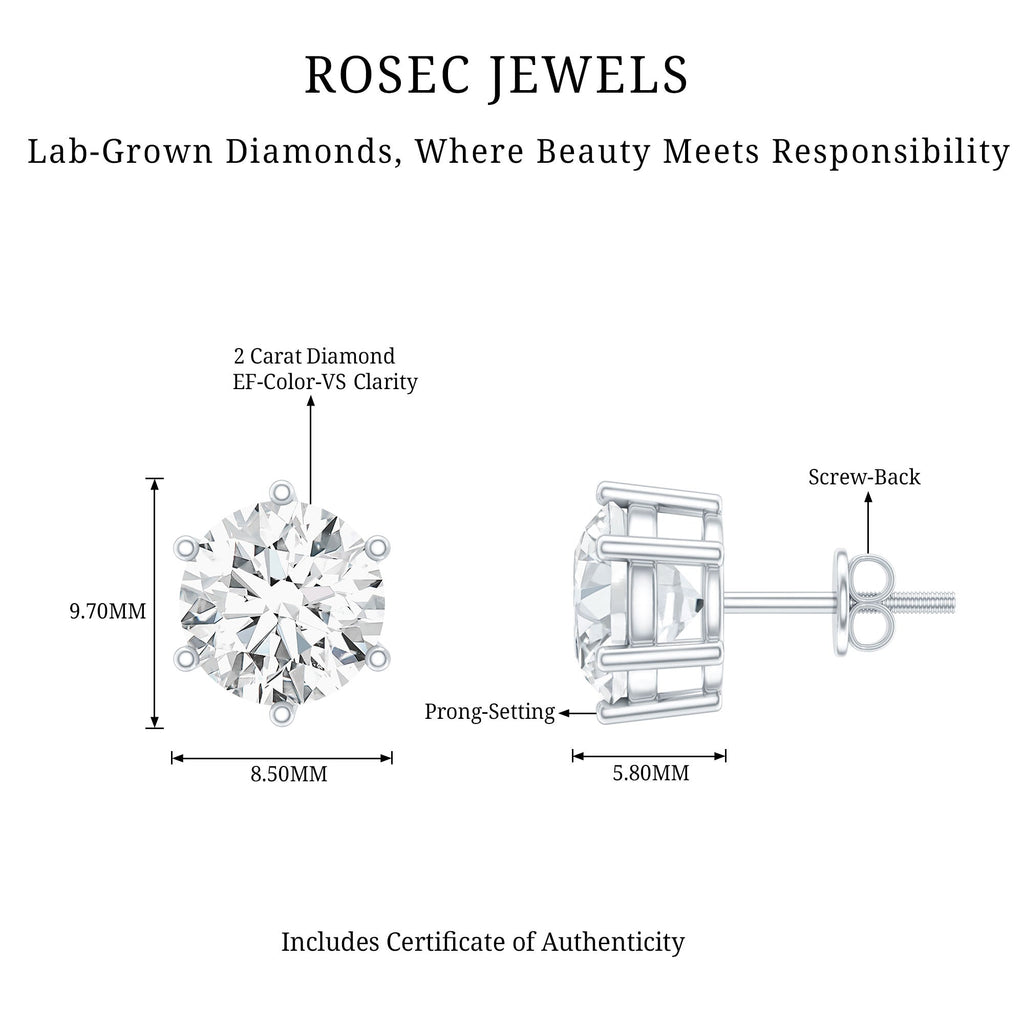IGI Certified 4 Carat Lab Grown Diamond Solitaire Studs