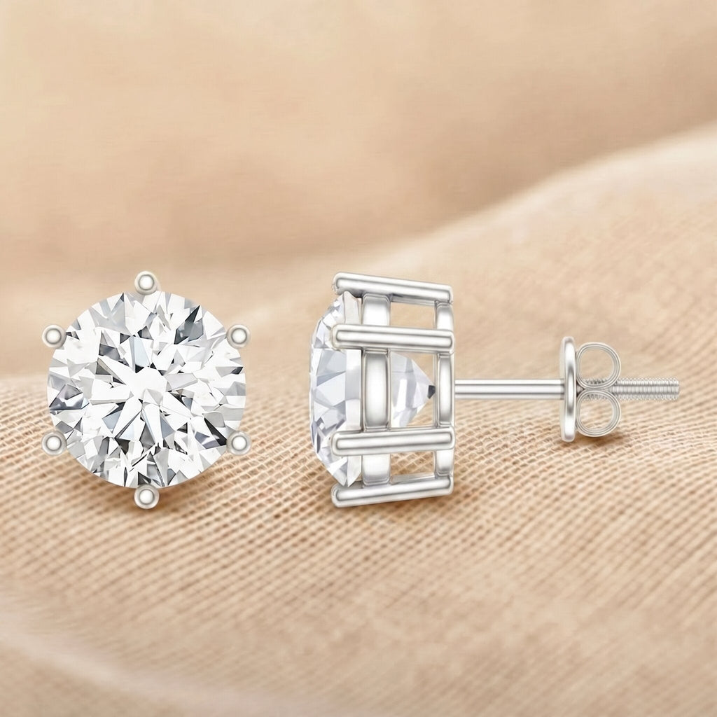IGI Certified 4 Carat Lab Grown Diamond Solitaire Studs
