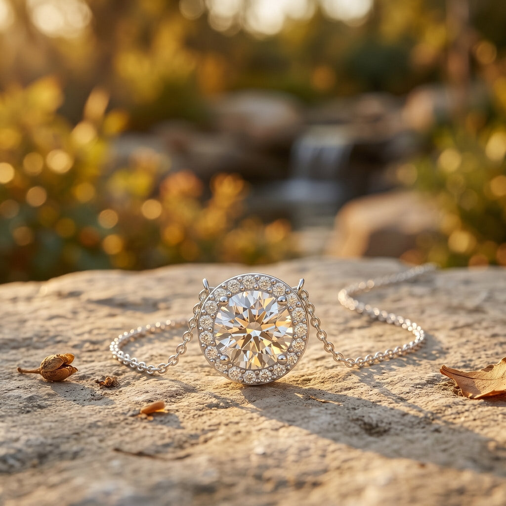 1 Carat Lab Grown Diamond Bridal Necklace with IGI Certificate