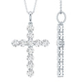 Certified Cubic Zirconia Christian Cross Necklace With Silver Chain