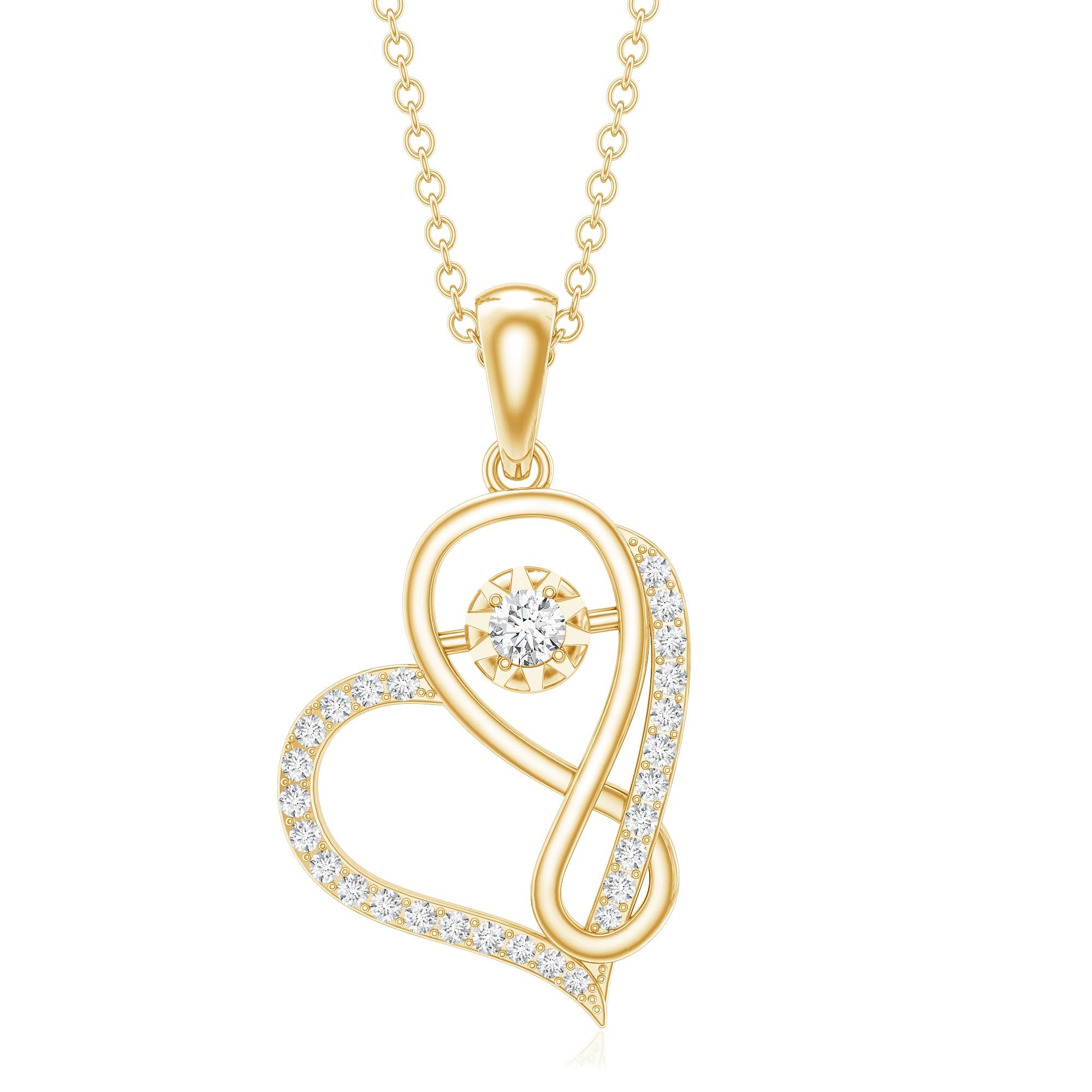Lab Diamond Infinity Heart Necklace With Certificate