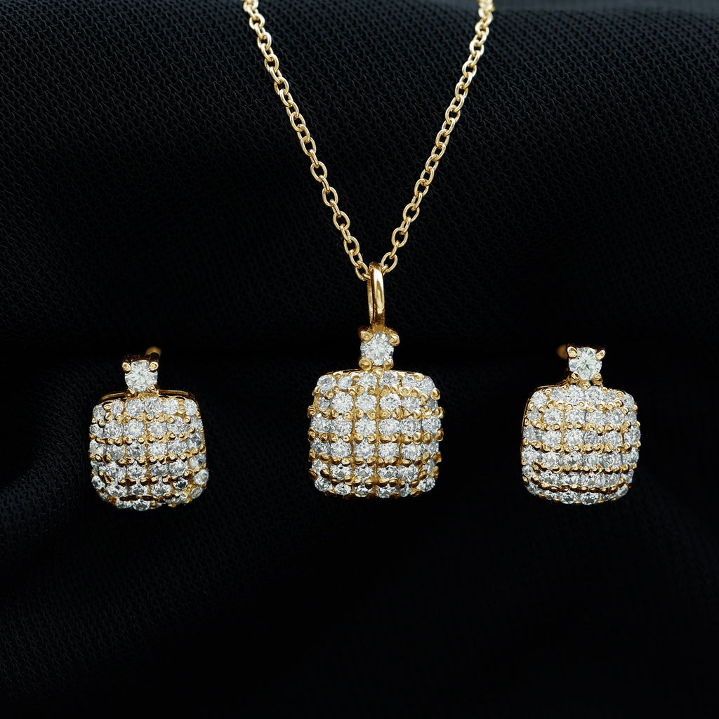 Certified Lab Grown Diamond Bridal Necklace Earring Set