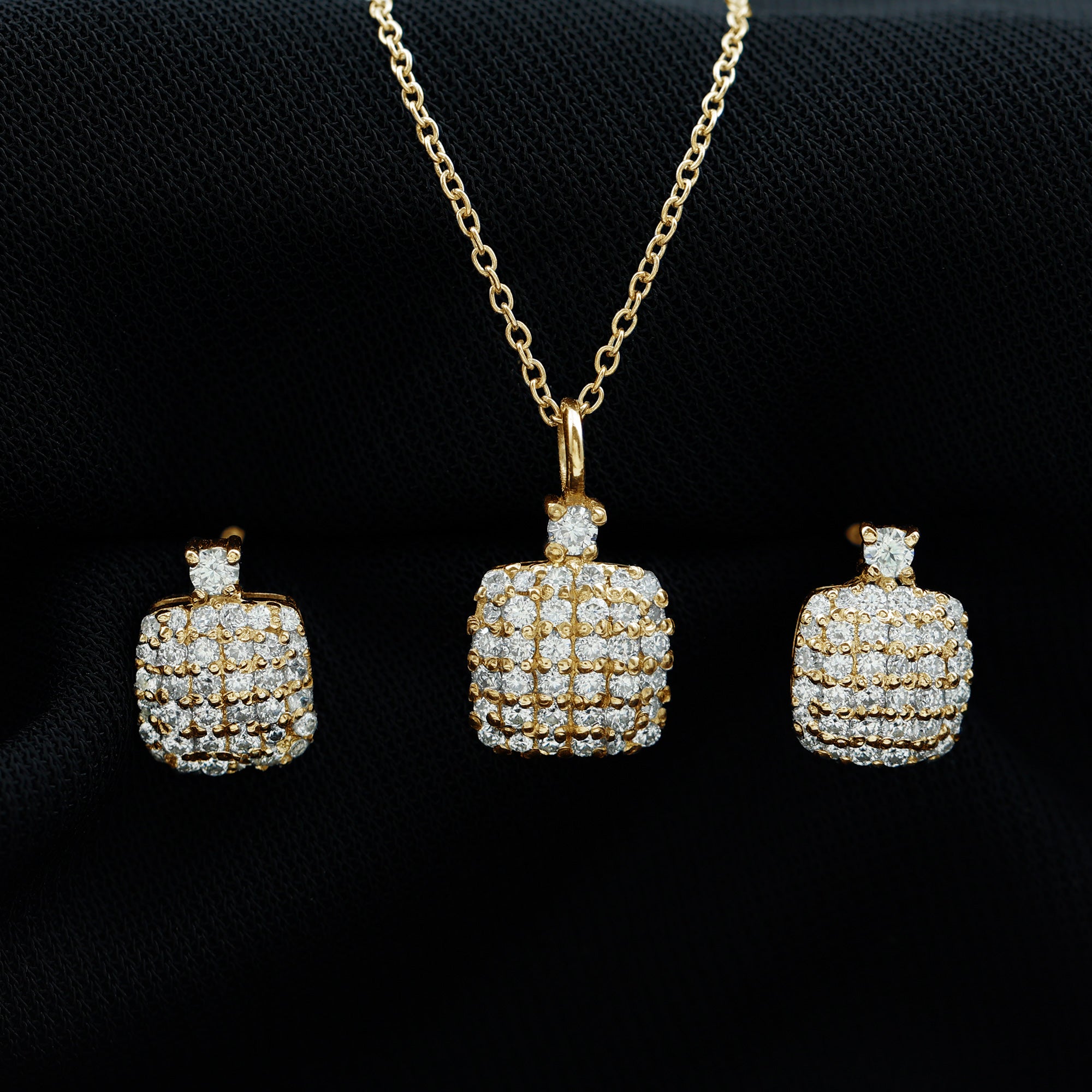 Certified Lab Grown Diamond Bridal Necklace Earring Set