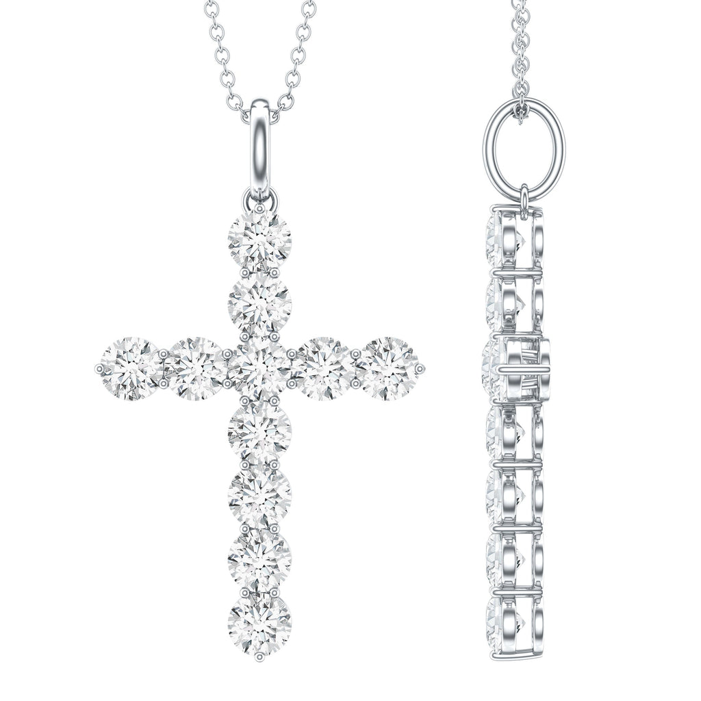 Lab Grown Diamond Catholic Cross Necklace for Women