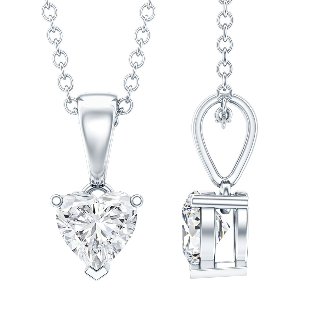 0.5 Carat Lab Grown Diamond Heart Necklace For Women
