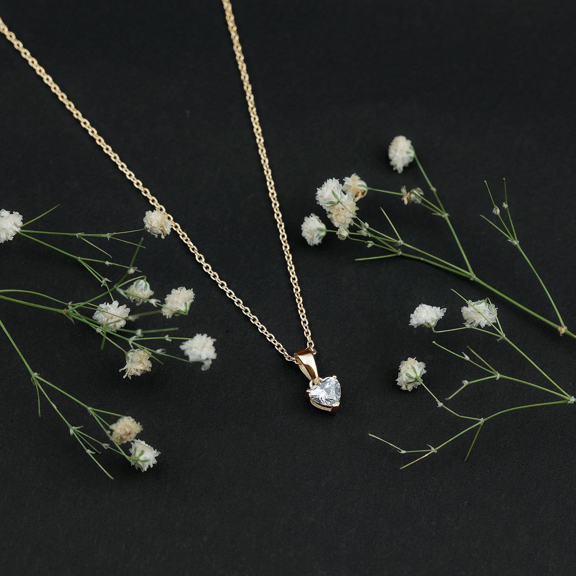 0.5 Carat Lab Grown Diamond Heart Necklace For Women