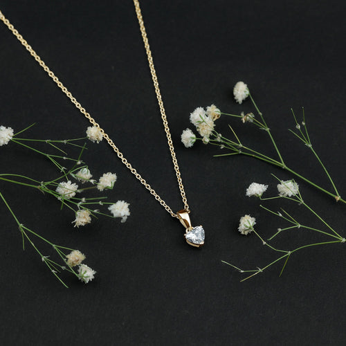 0.5 Carat Lab Grown Diamond Heart Necklace For Women