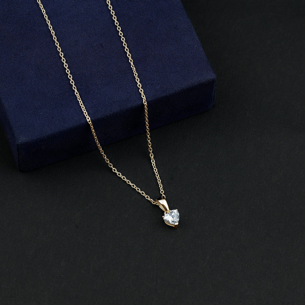 0.5 Carat Lab Grown Diamond Heart Necklace For Women