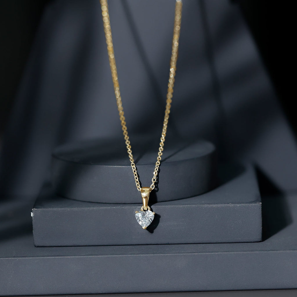 0.5 Carat Lab Grown Diamond Heart Necklace For Women