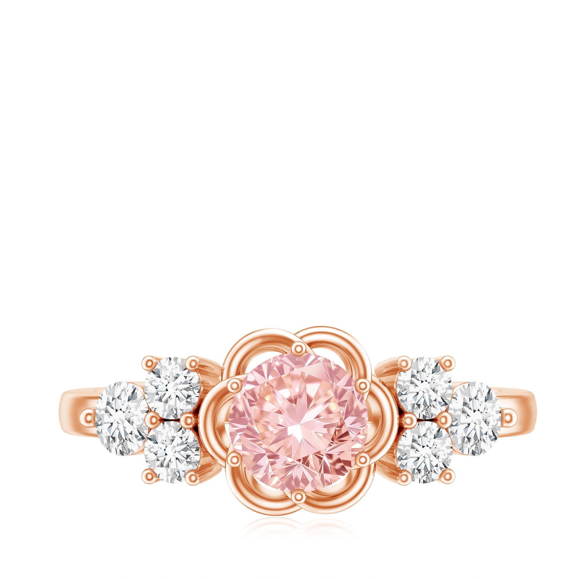 Nature Inspired Lab Grown Pink Diamond Flower Engagement Ring with IGI Certificate