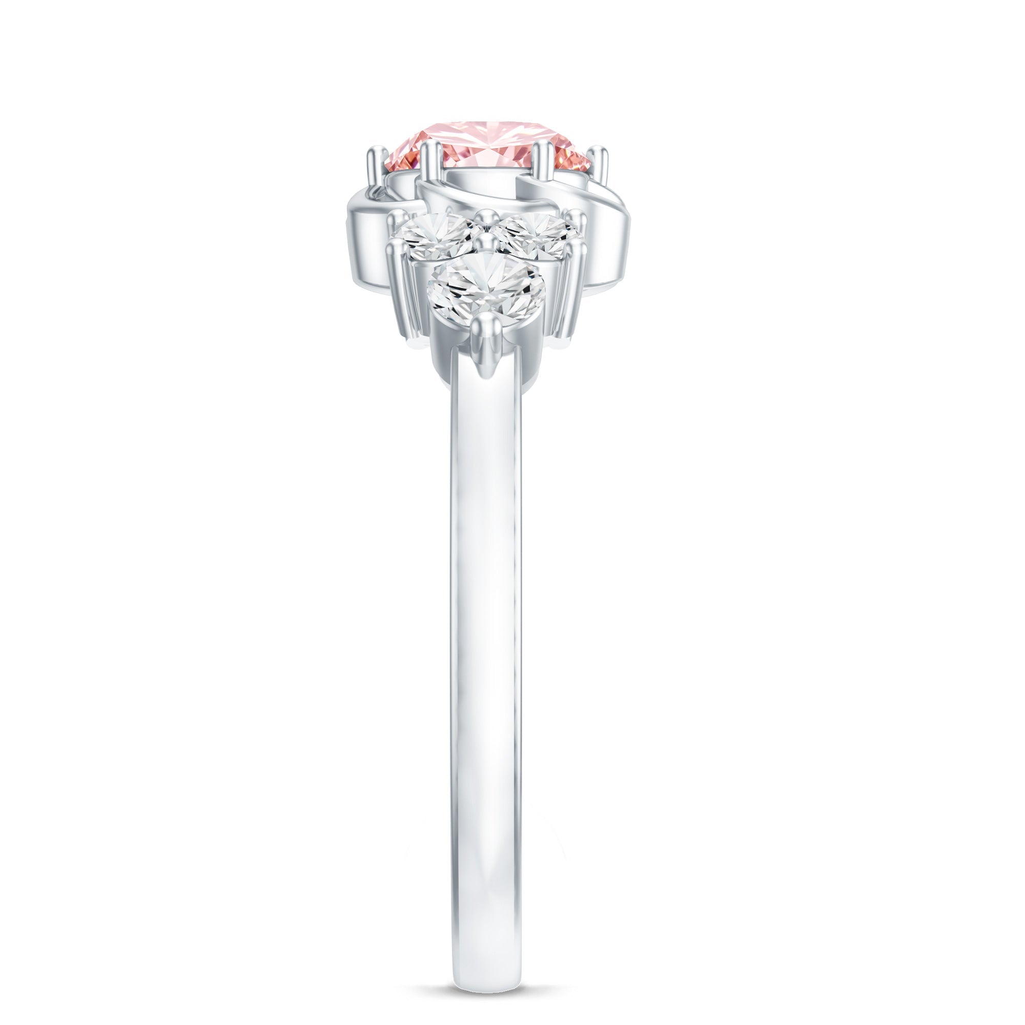 Nature Inspired Lab Grown Pink Diamond Flower Engagement Ring with IGI Certificate