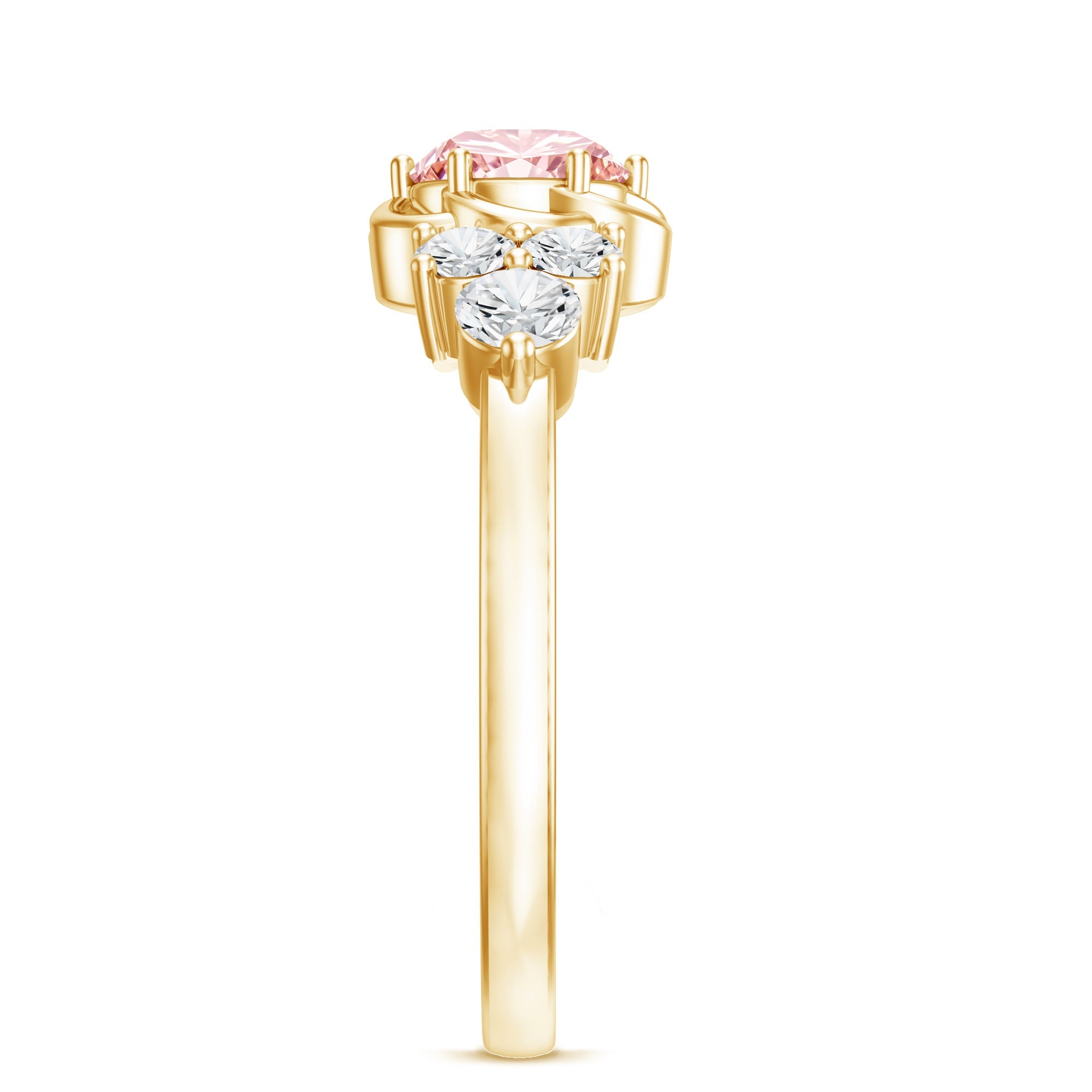 Nature Inspired Lab Grown Pink Diamond Flower Engagement Ring with IGI Certificate