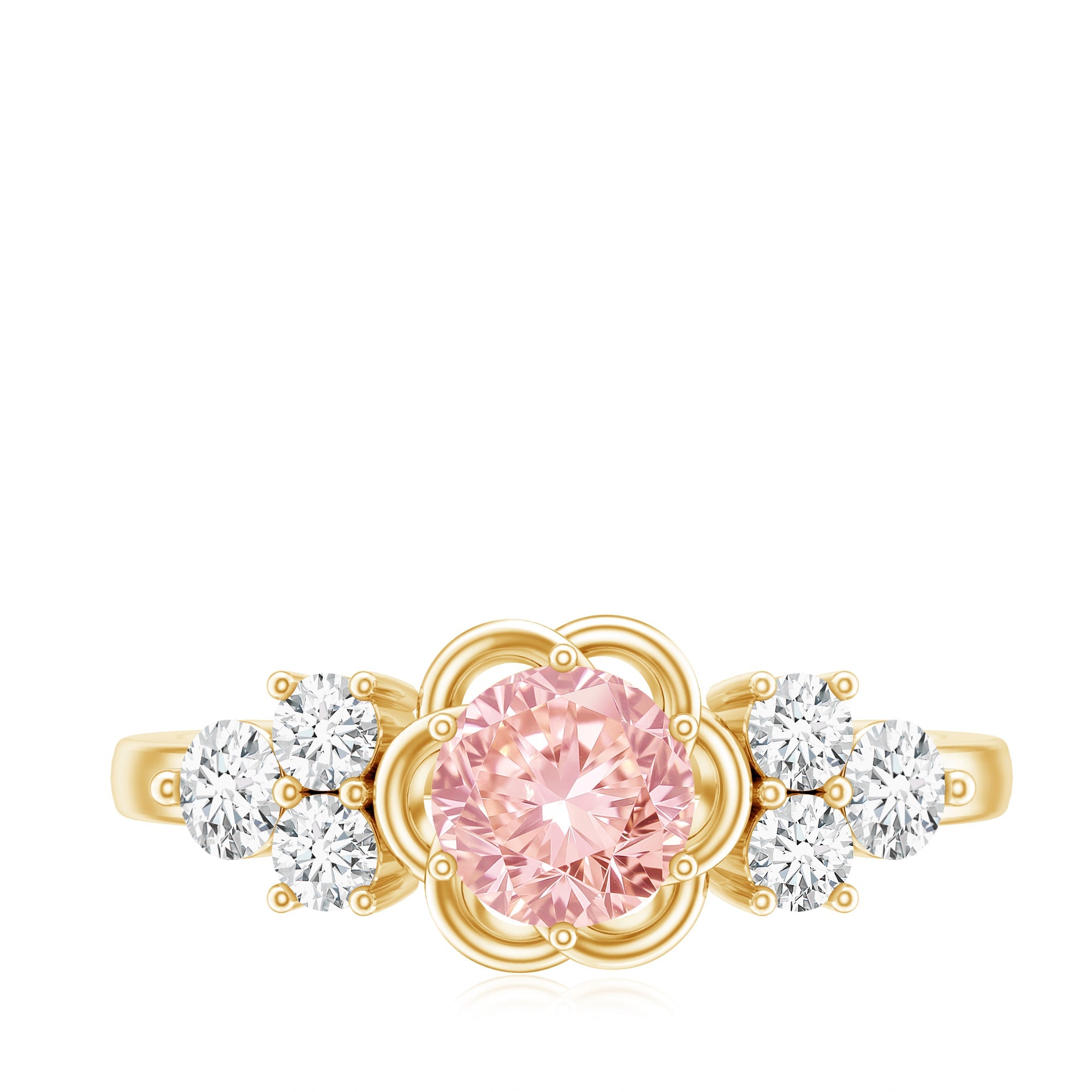 Nature Inspired Lab Grown Pink Diamond Flower Engagement Ring with IGI Certificate