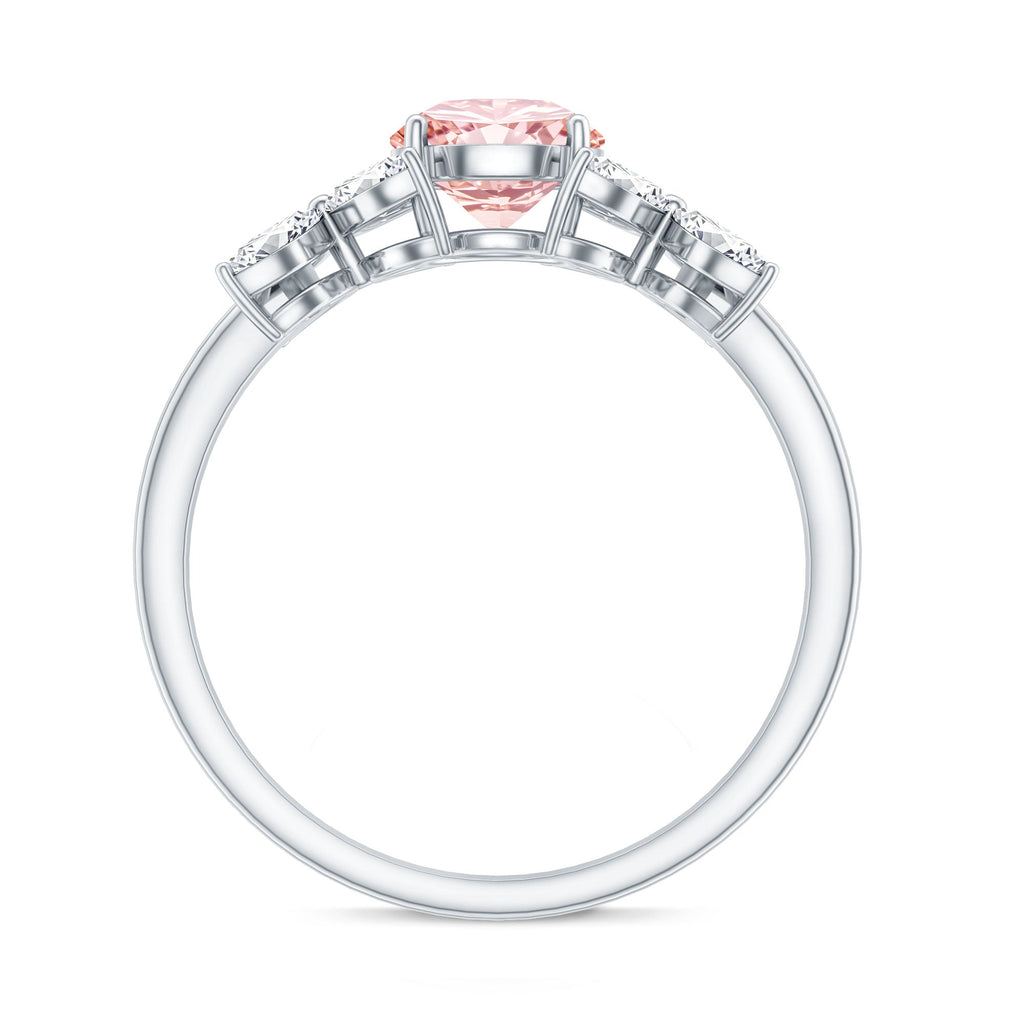 IGI Certified Lab Grown Pink White Diamond Flower Engagement Ring