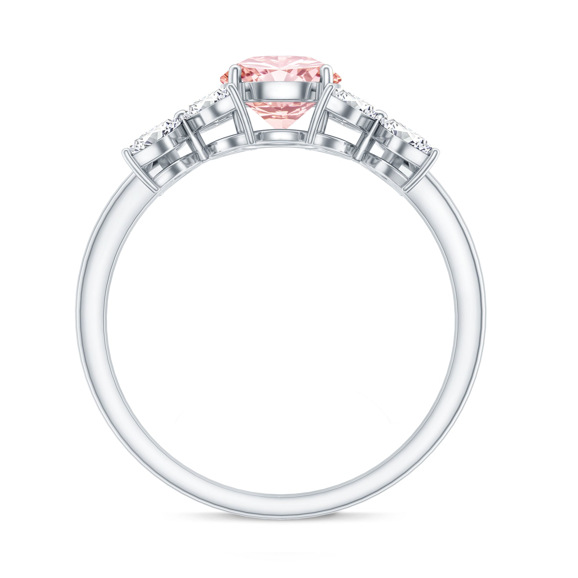 IGI Certified Lab Grown Pink White Diamond Flower Engagement Ring