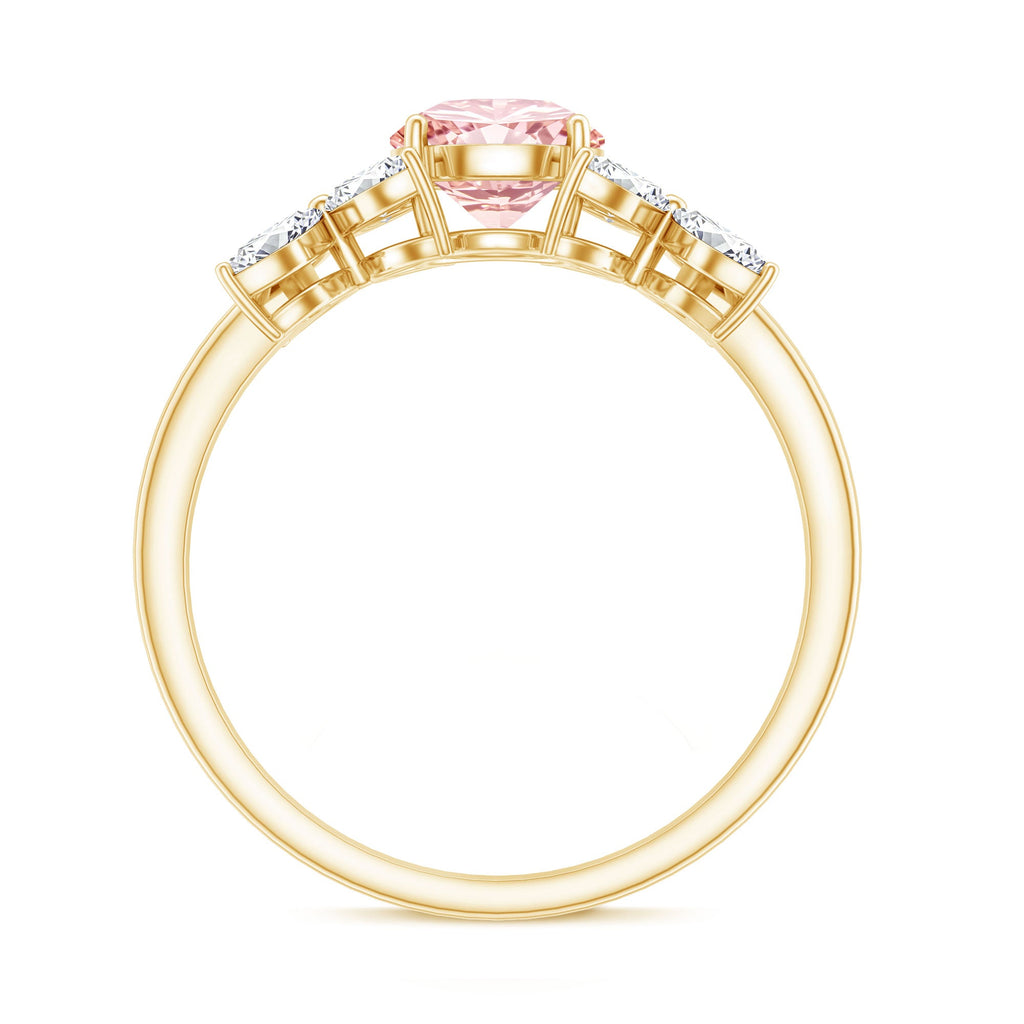 IGI Certified Lab Grown Pink White Diamond Flower Engagement Ring