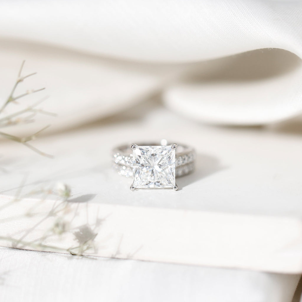 IGI Certified Huge 5 Carat Lab Grown Diamond Engagement Wedding Ring Set