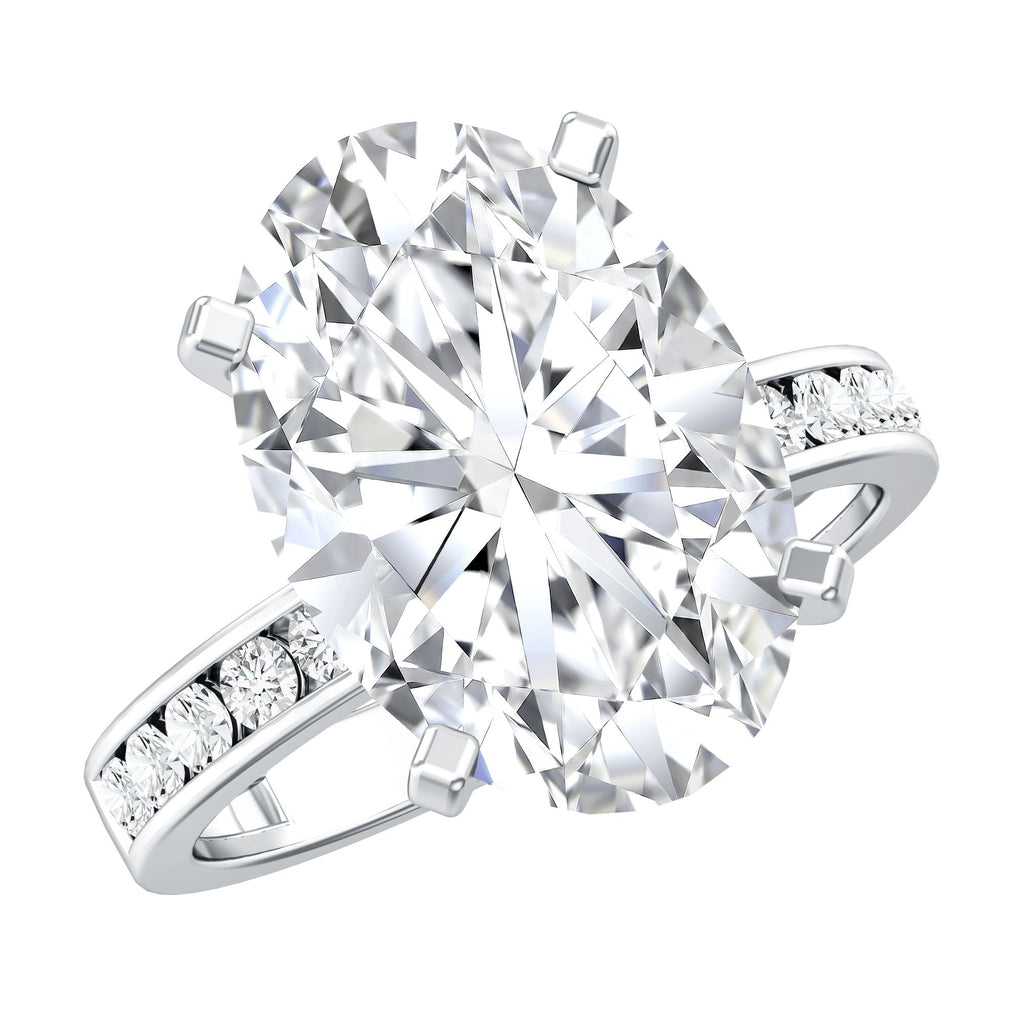 Oval Cut 5 Carat Lab Grown Diamond Big Engagement Ring with IGI Certificate