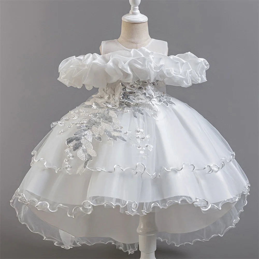 Pink Tulle Princess Flower Girl Dress