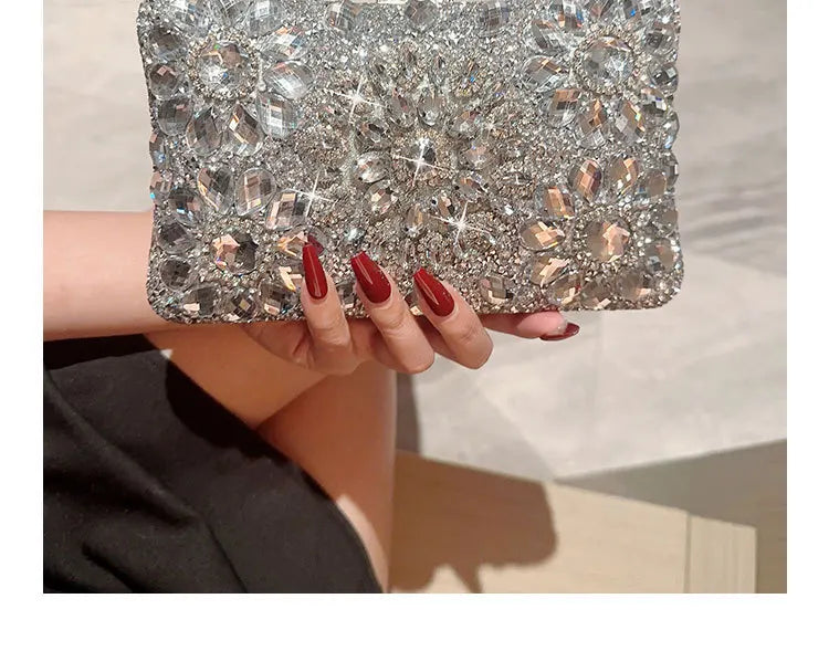 Choice Rhinestone Beaded Clutch Evening Bag Women Wedding Party Purse Evening Banquet Bag European Exquisite Bridal Purse para