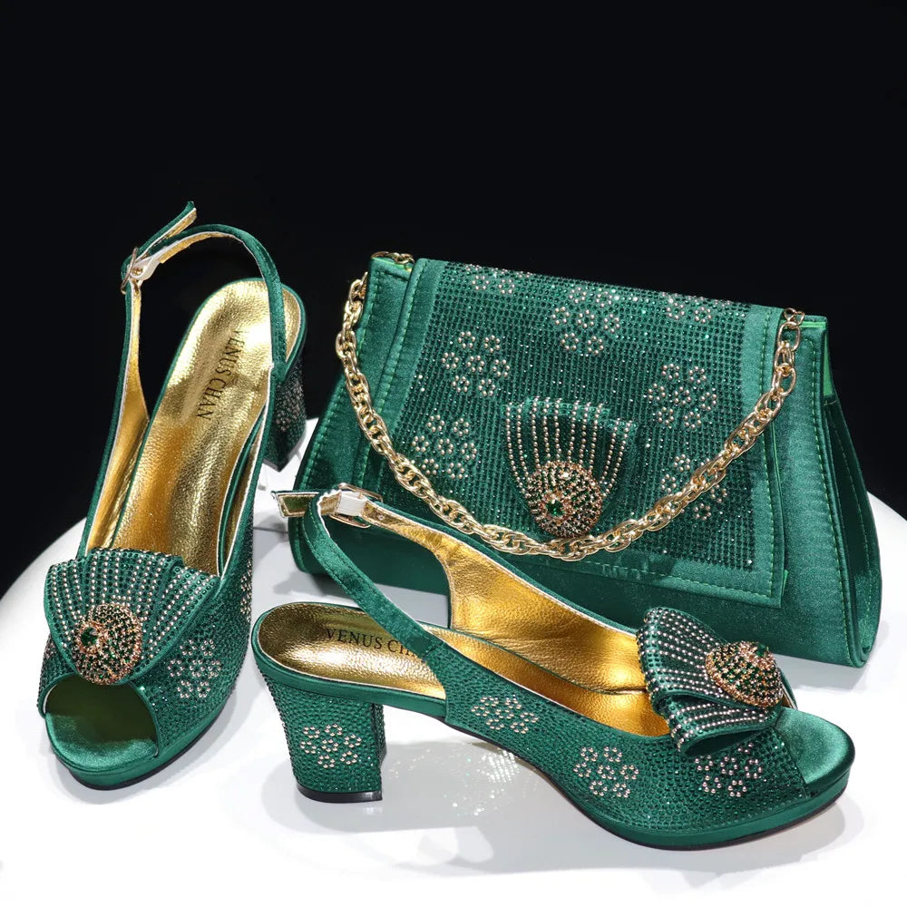 Diamond Wedding Shoe & Bag Set