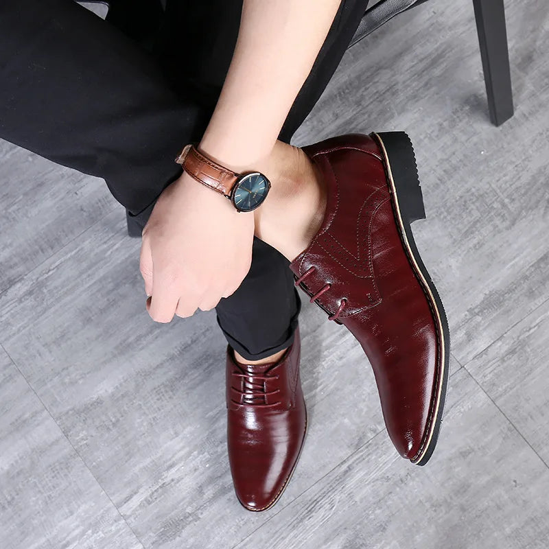 Classic Men Dress Shoes Pointed Toe Soft Bottom Business Casual Men Formal Shoes Male Office Flats Wedding Party Oxfords Shoes