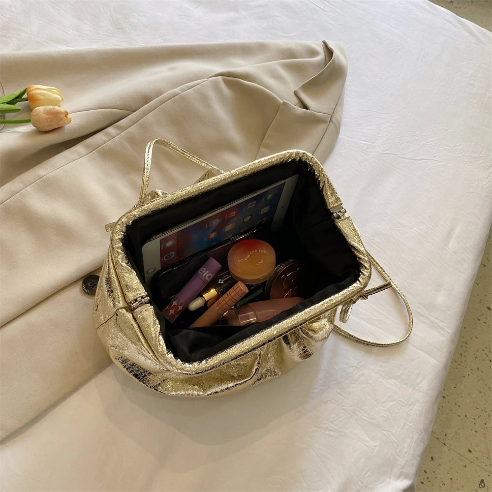 Golden Crossbody Evening Clutch