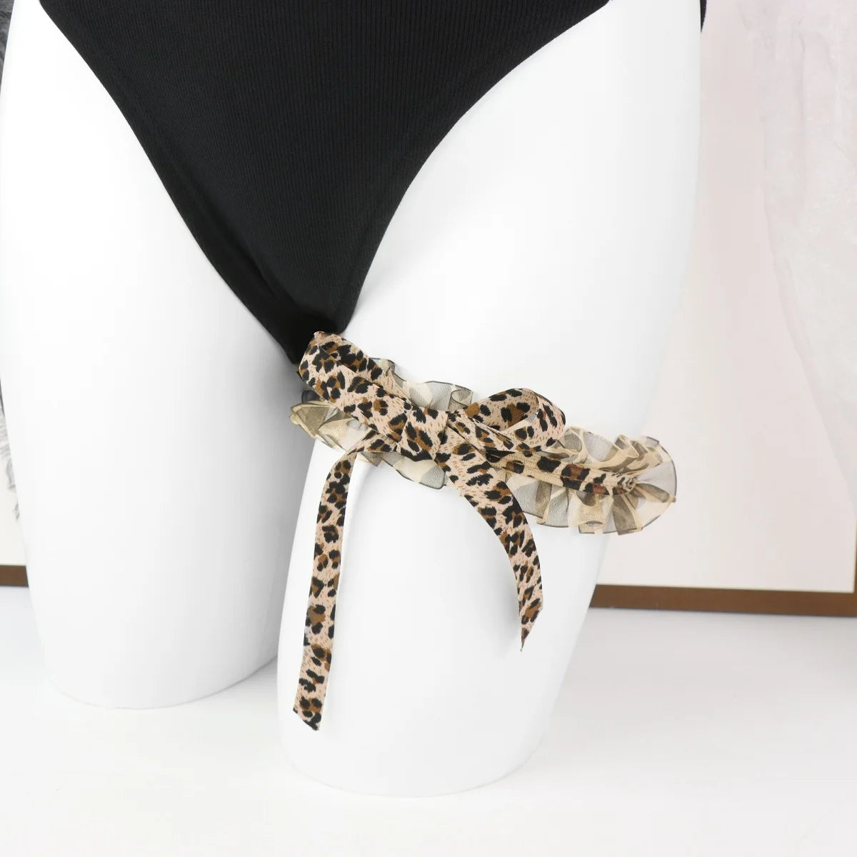 Animal print garter for your wedding brown silver black tossing garter leopard garter hen party garter bridal gift gothic style