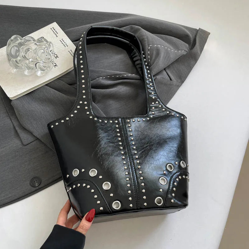 Red Wedding Purse Fashion Handbag Clutch Women Korean Style Solid PU Leather Shoulder Bag Designer Bucket Tote Lady Commute Bag