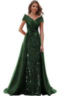 Customized Off The Shoulder Mother of The Bride Dresses for Women Wedding Guest Long Formal Dress with Bow Train 2025