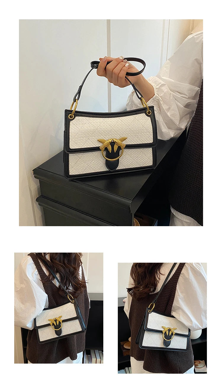 Unique Elegant Diaper Bag Leather Ladies Messenger Purse High End Minimalist Trendy Crossbody Handbag