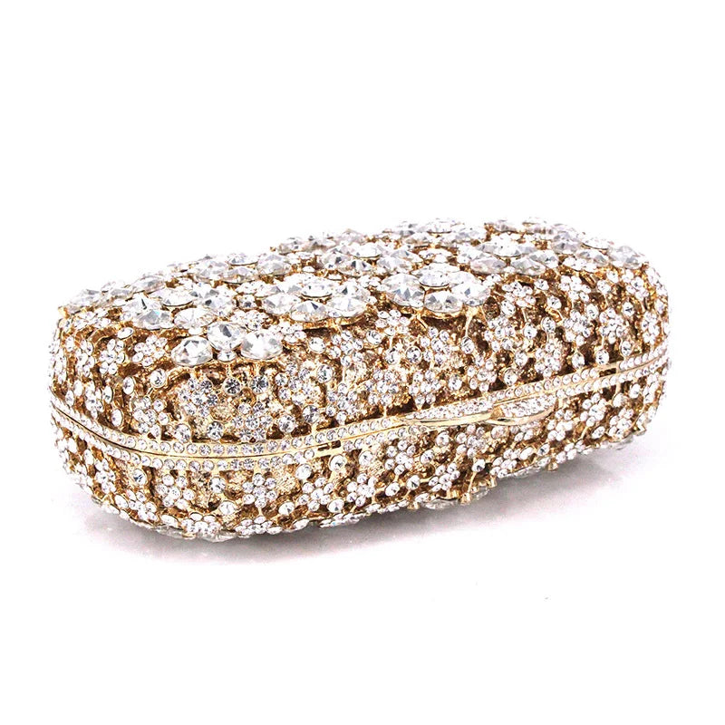XIYUAN Women Muti-Colorful Luxury Designer Diamond Handbag Classic Flower Crystal Evening Bags Wedding Party Purse Bridal Clutch